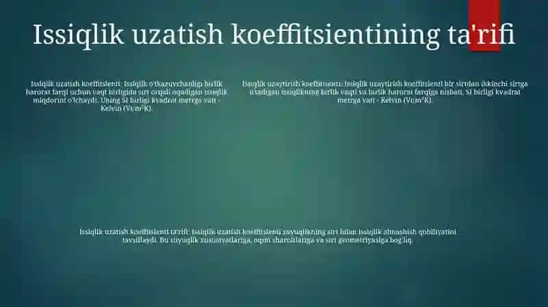 Issiqlik Uzatish Koeffitsiyenti 4