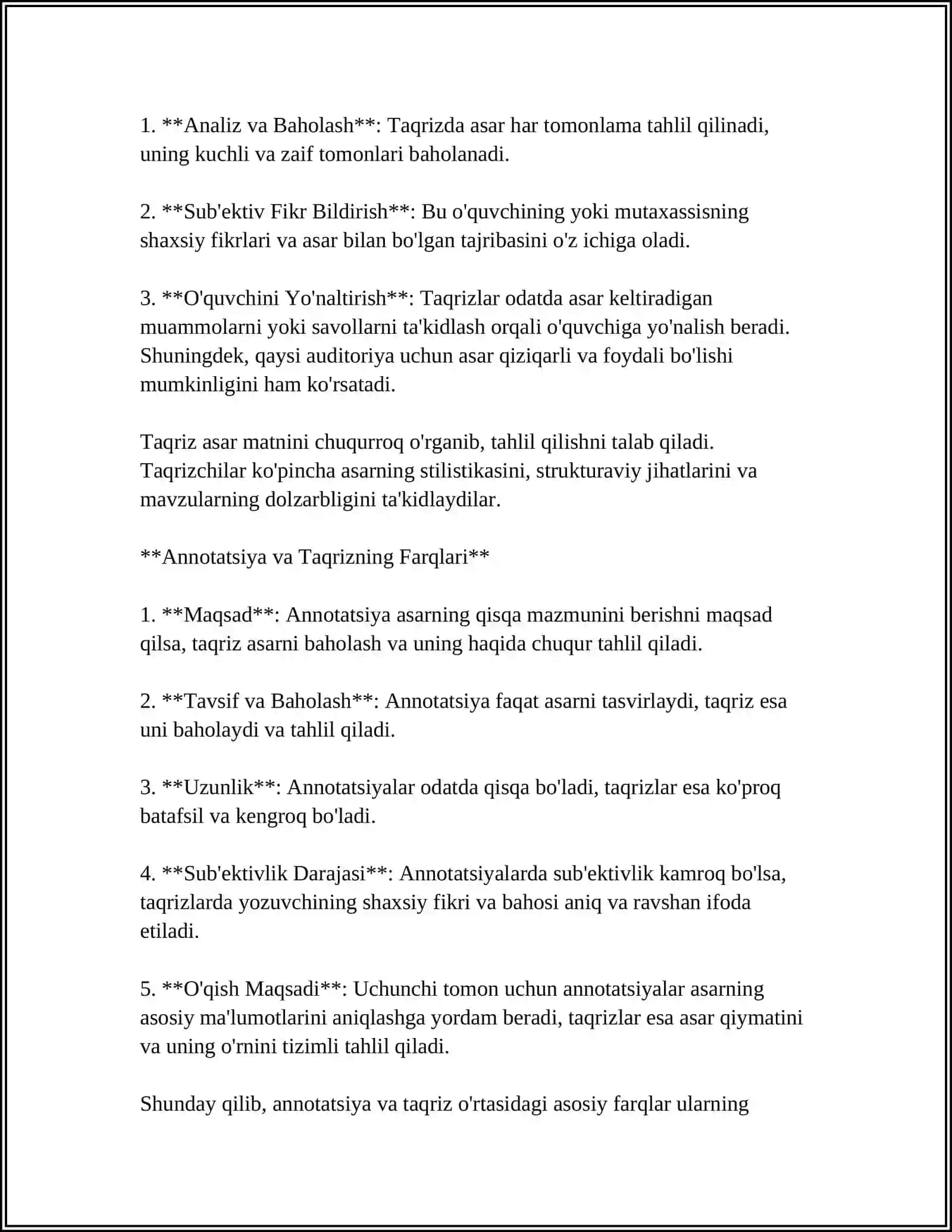 ANNOTATSIYA VA TAQRIZ MATNLARI, ULARDA IFODA MATERIALLARI XUSUSIYATLARI 4