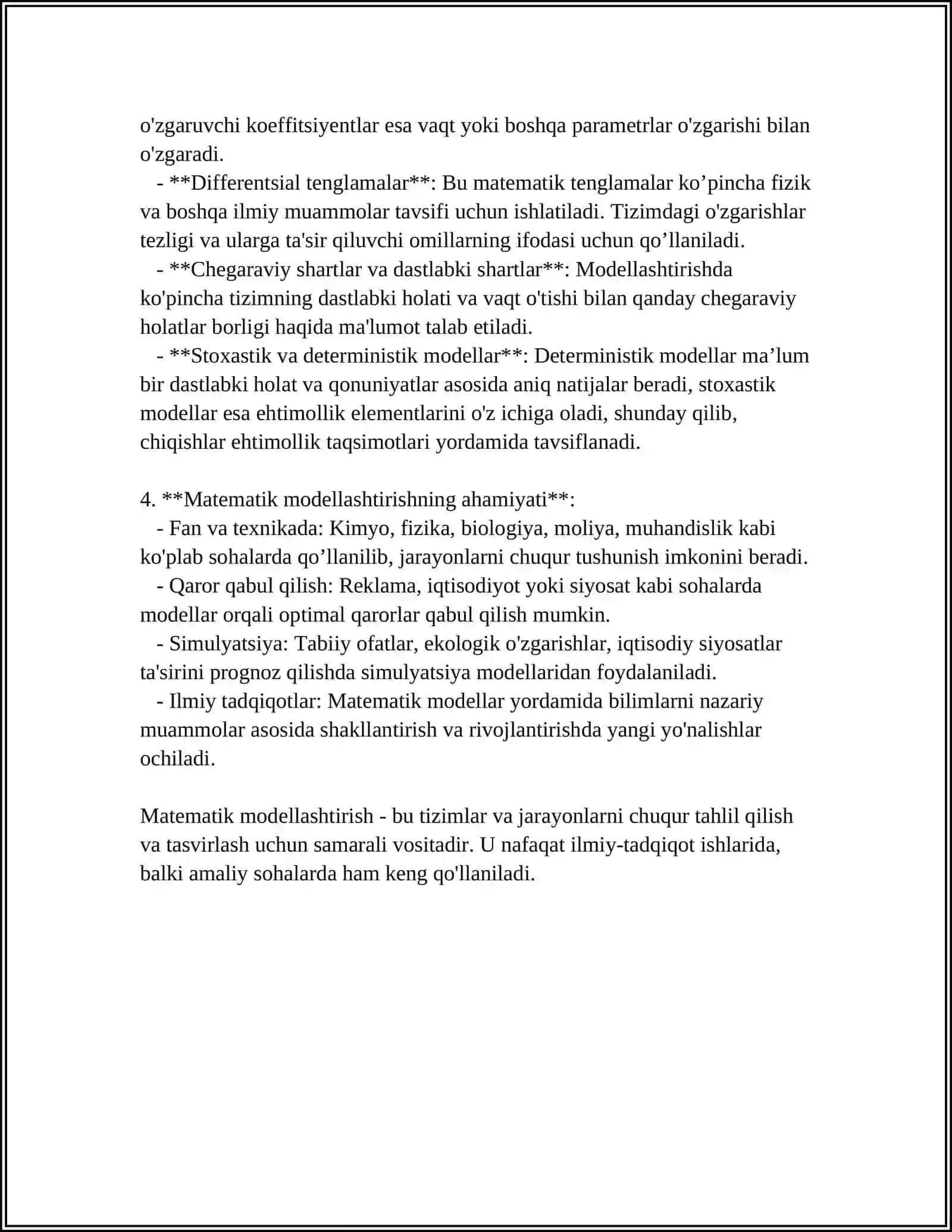 Iqtisodiy jarayonlarning matematik modellari 4