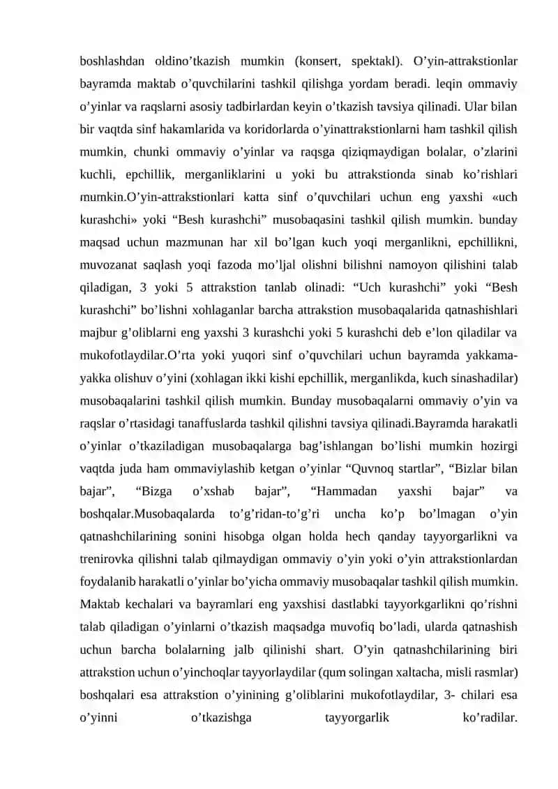 Harakatli o'yinlar maktabda 4