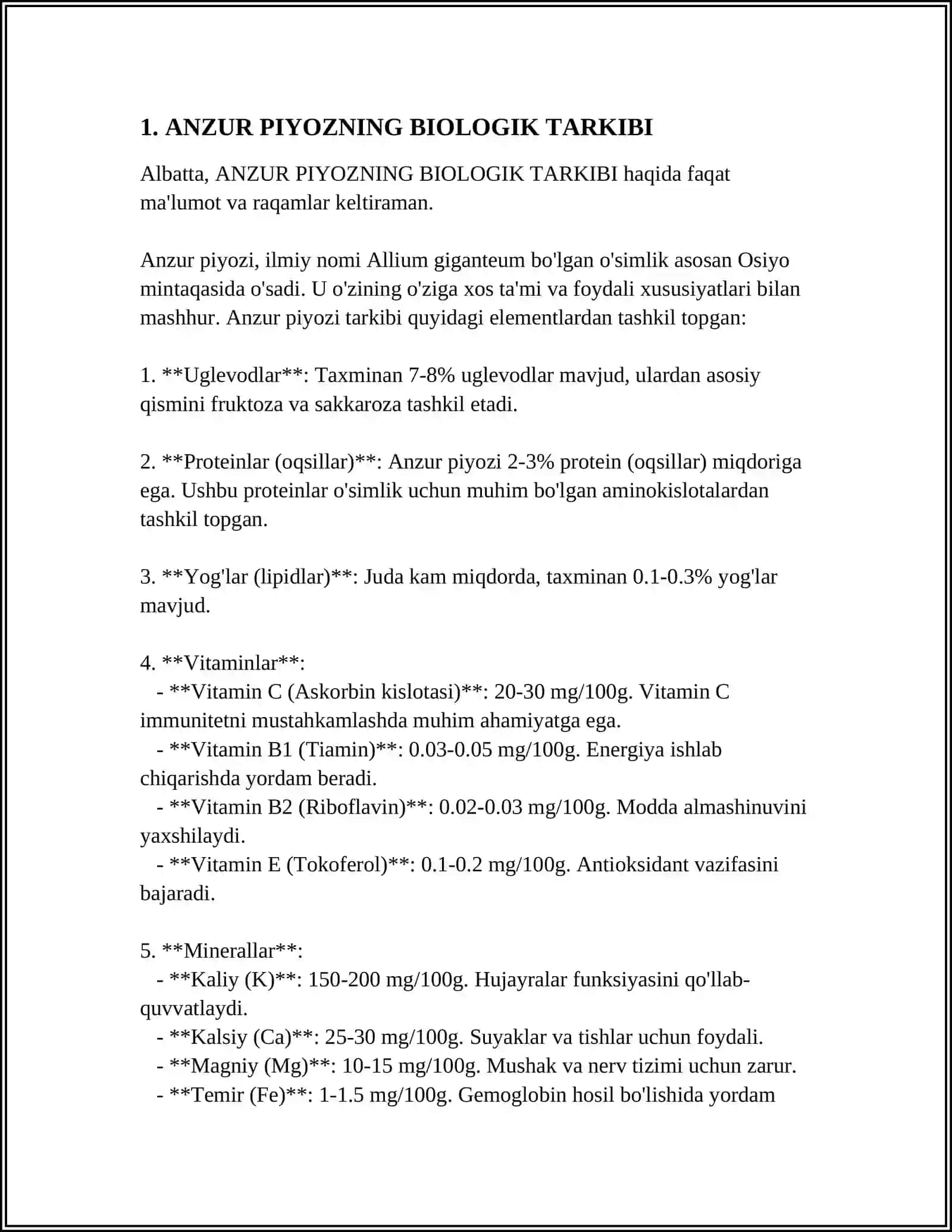 ANZUR PIYOZ ÒSIMLIGI 4