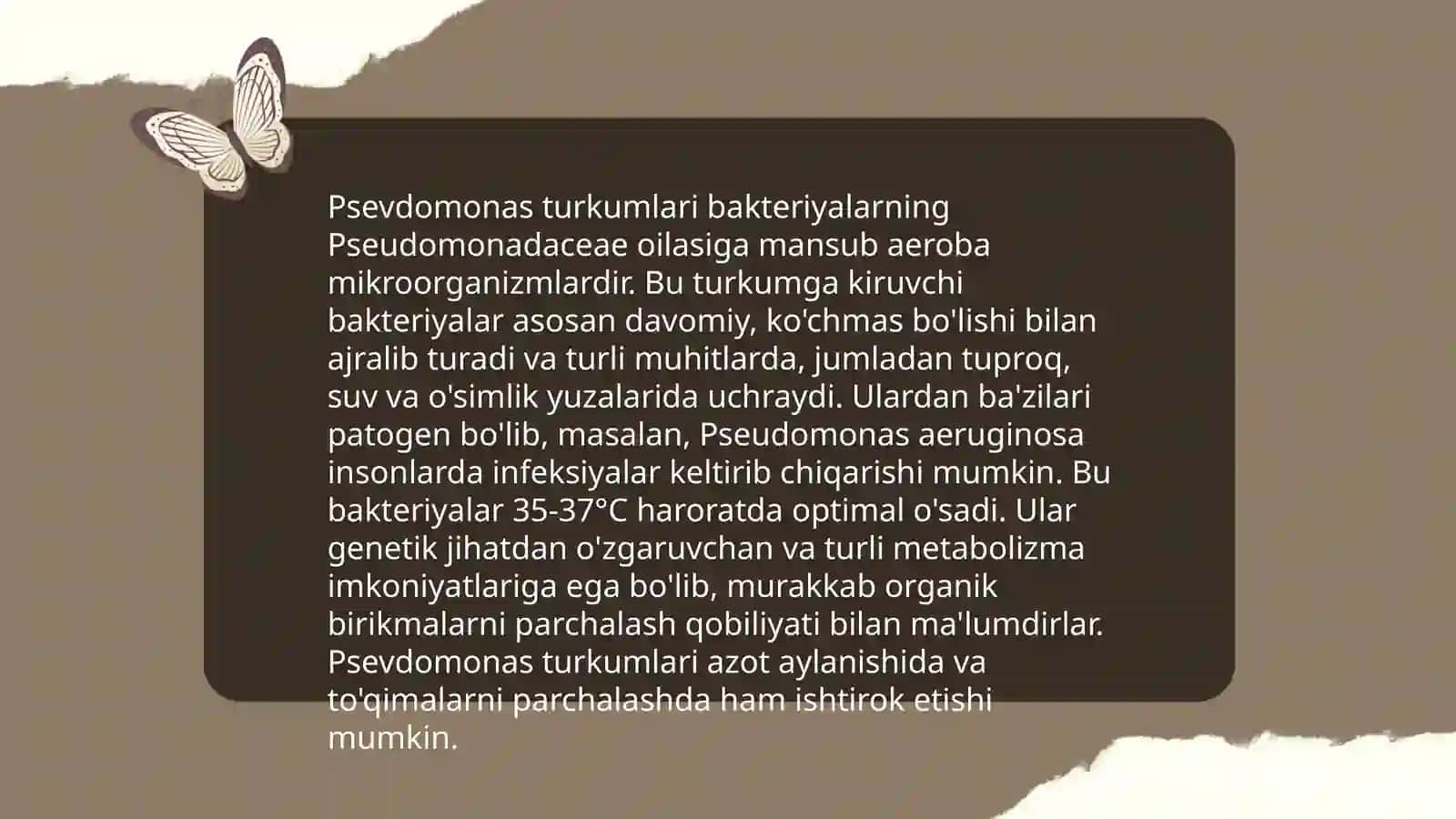 Psevdomonos pulidan toza modda sintez qilib olish 4