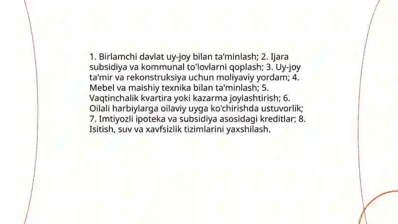 Uzoq joydagi harbiy xizmatchilarga imtiyizlar 4