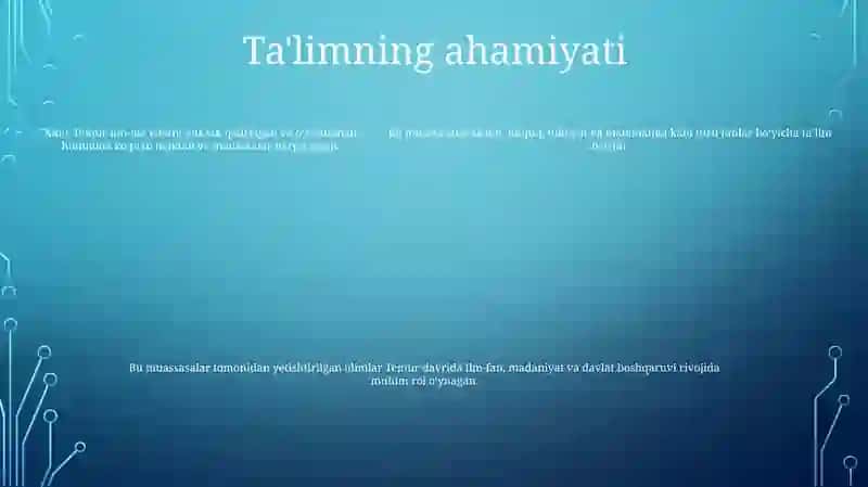 Amir Temur Va Temuriylar Davrida Maktab Va Madrasalar 4