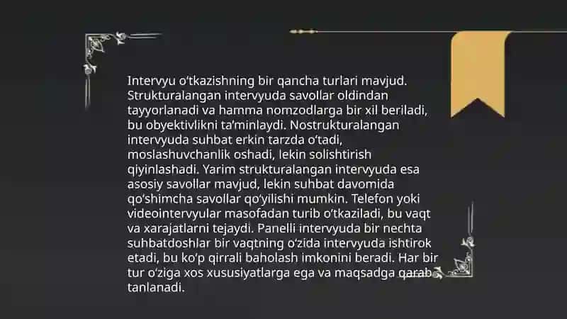 Soʻrovnoma va intervyu jarayonida tadqiqot oʻtkazish 4