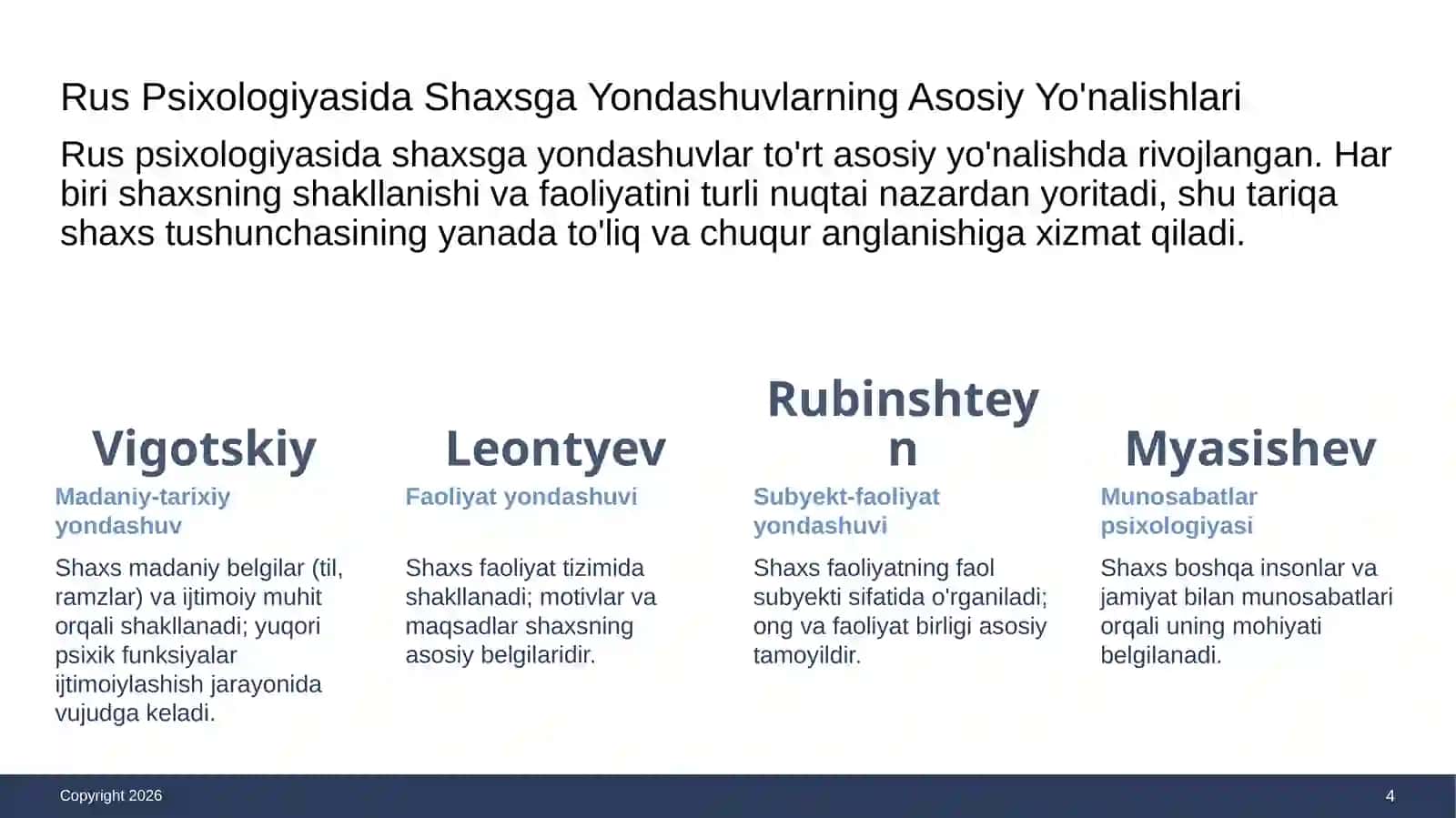 Rus Psixologiyasida Shaxsga Yondashuvlar 4