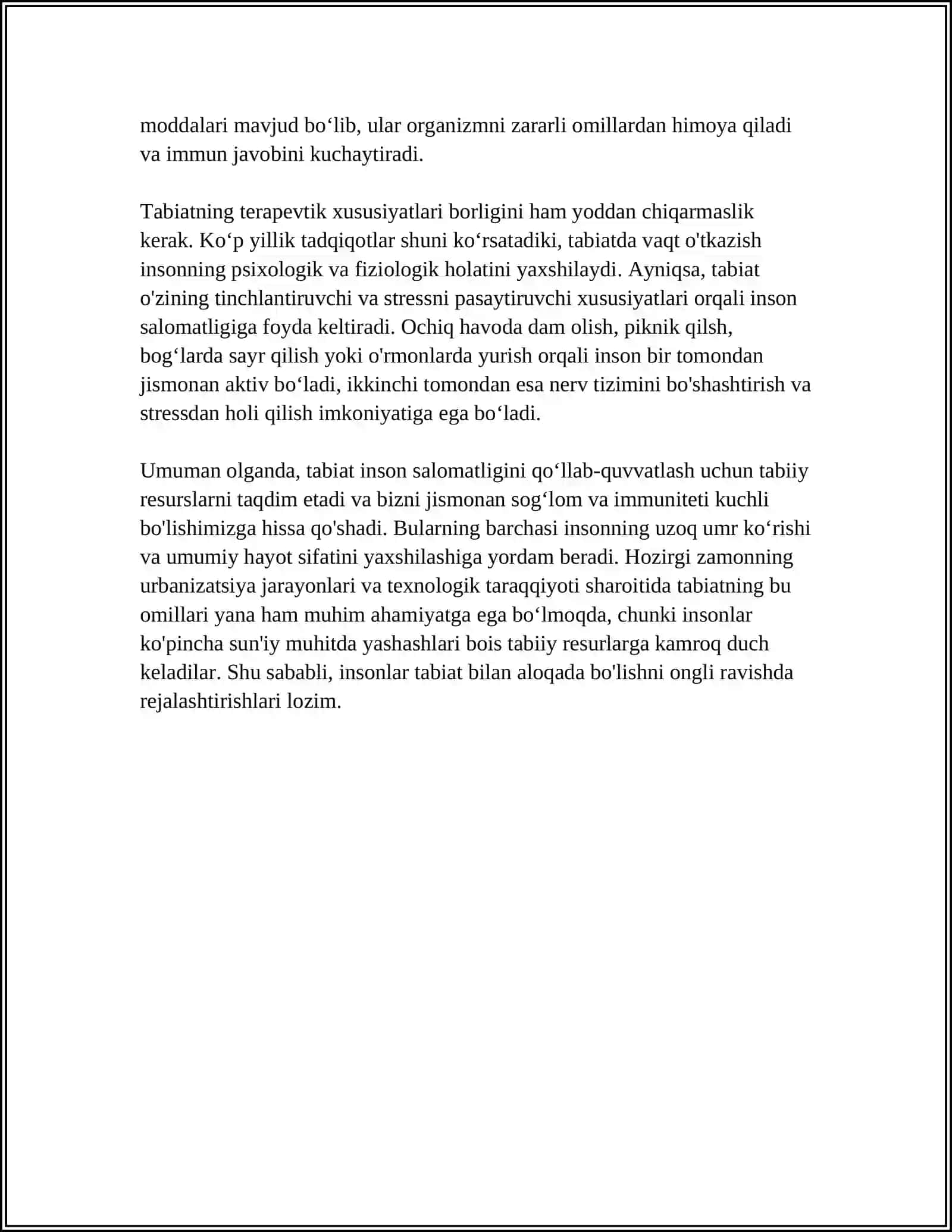INSON RIVOJLANISHIDA TABIATNING ROʻLI 4