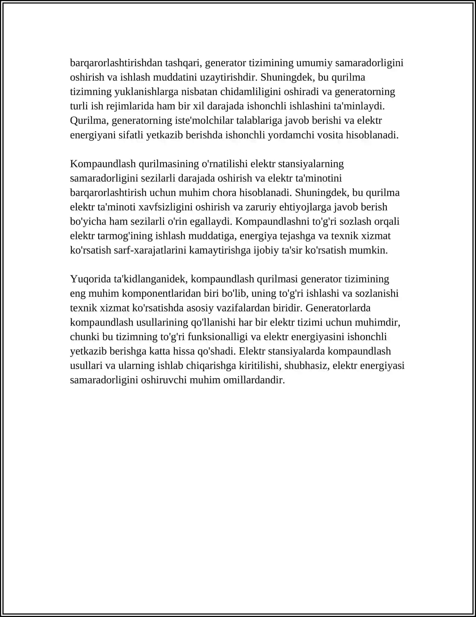 GENERATORLARNING KOMPAUNDLASH QURILMASI 4