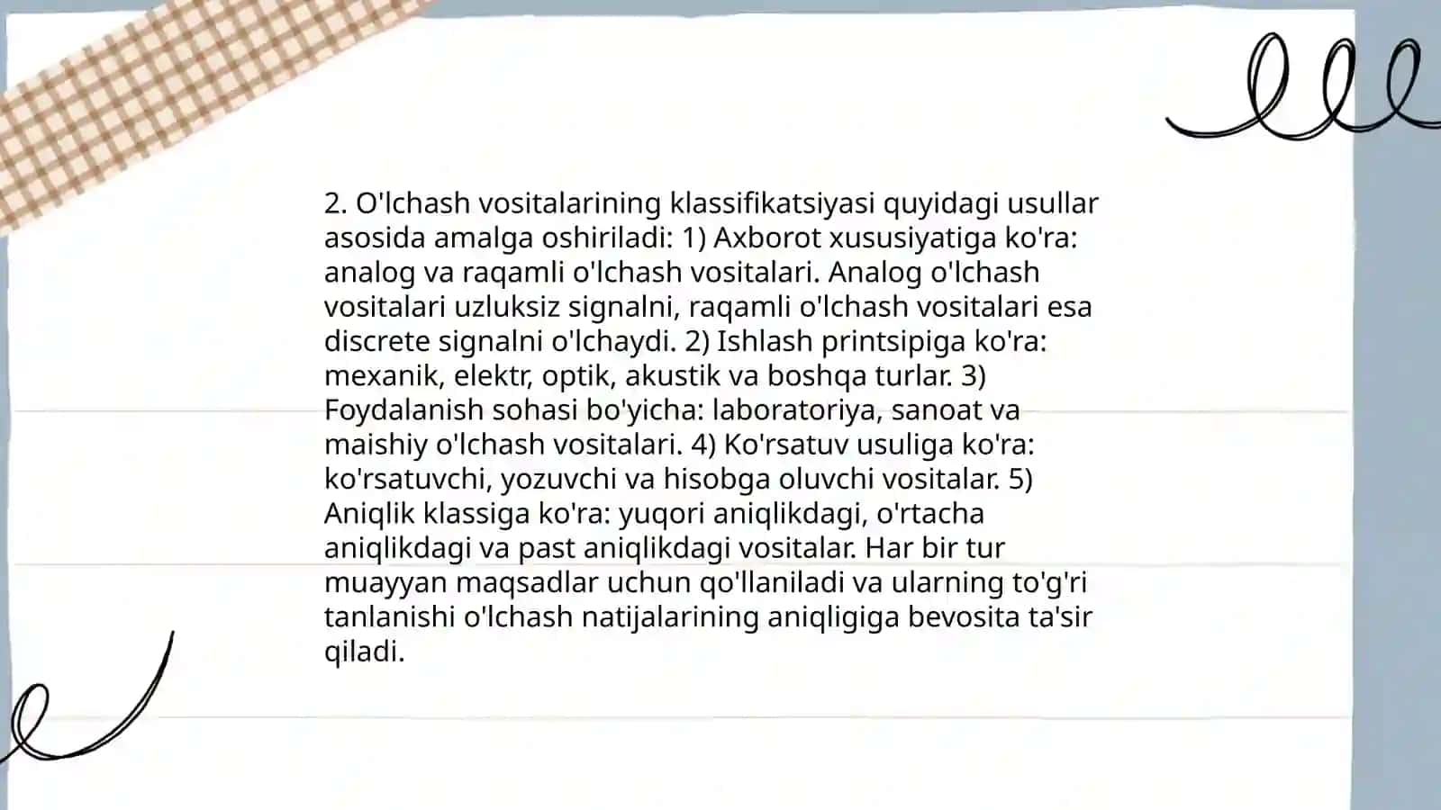 O'lchov vositalarining aniqlik sinfi 4