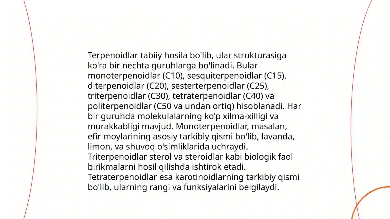 Terpenoidlarning kimyoviy tasnifi 4