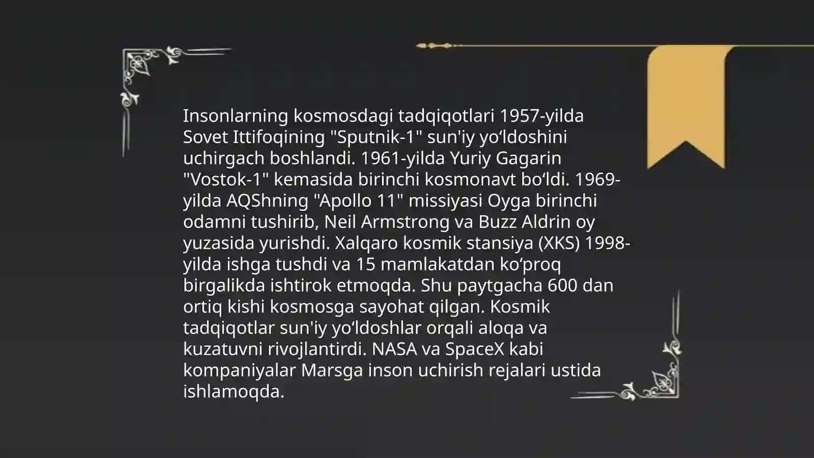 Kosmos, insan ham ekologiya 4
