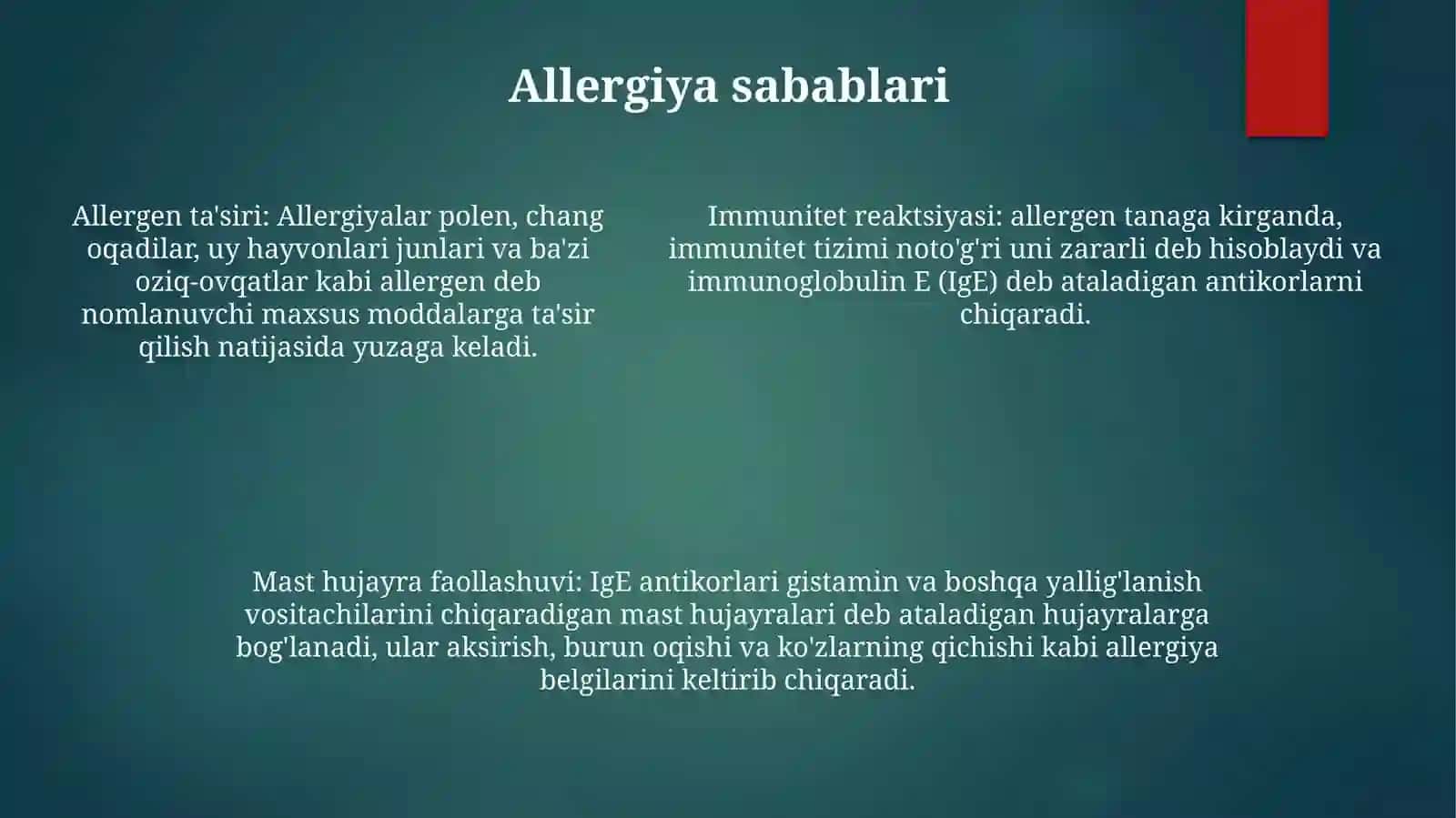 Allergiya Turlari Tiplari VaBosqichlari 4