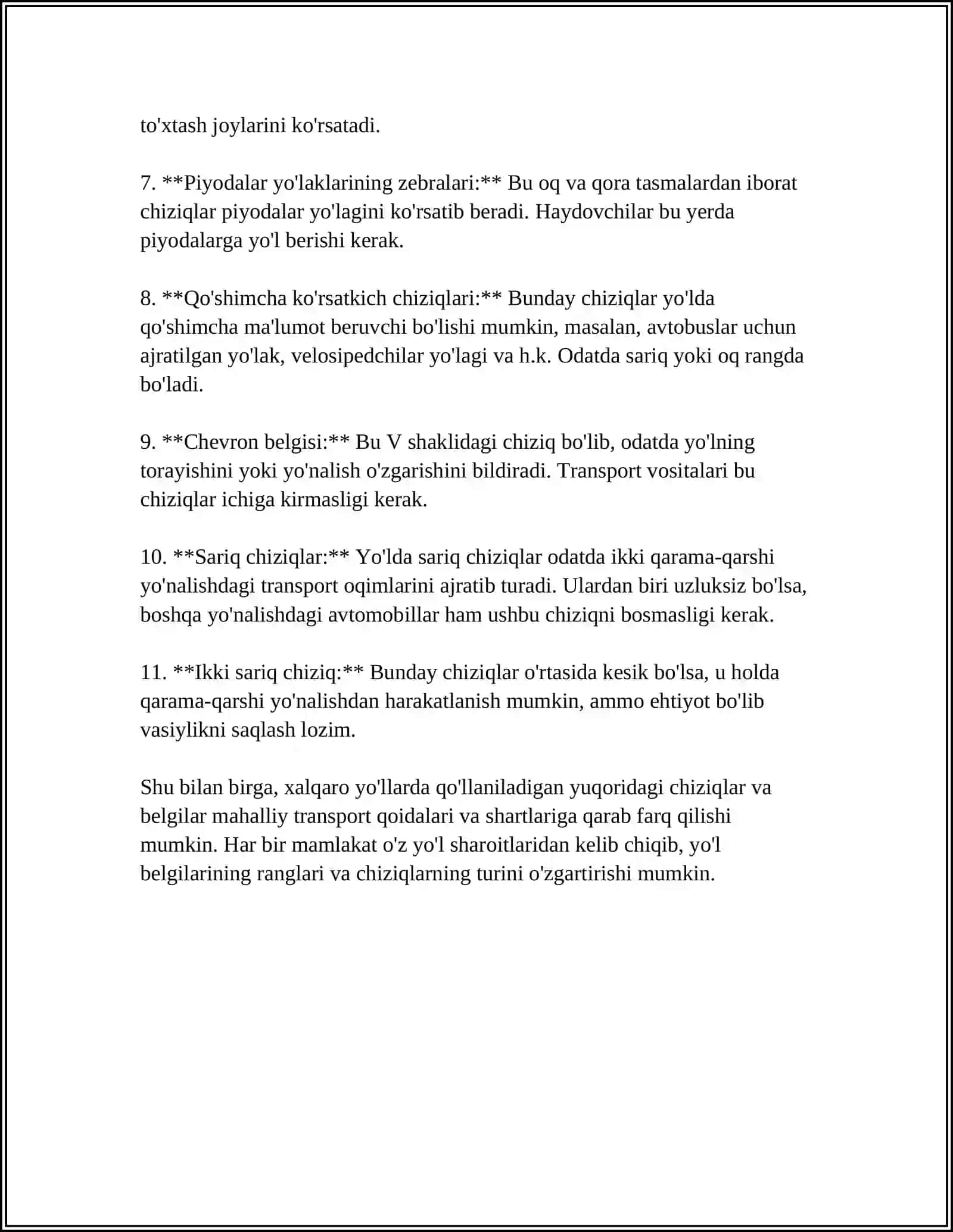 YO'L CHIZIQLARINI ANIQLASH TIZIMI 4