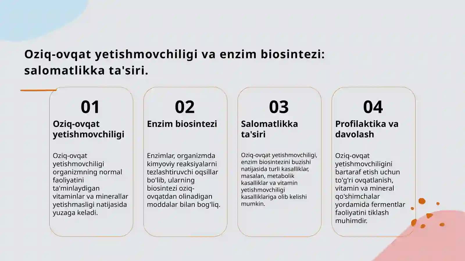 Fermentlarning biosintezini buzilishi 4