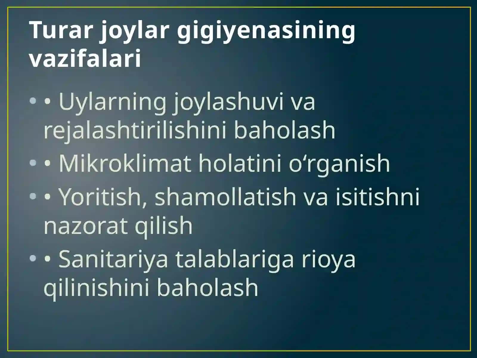 Turar joylar gigiyenasi 4