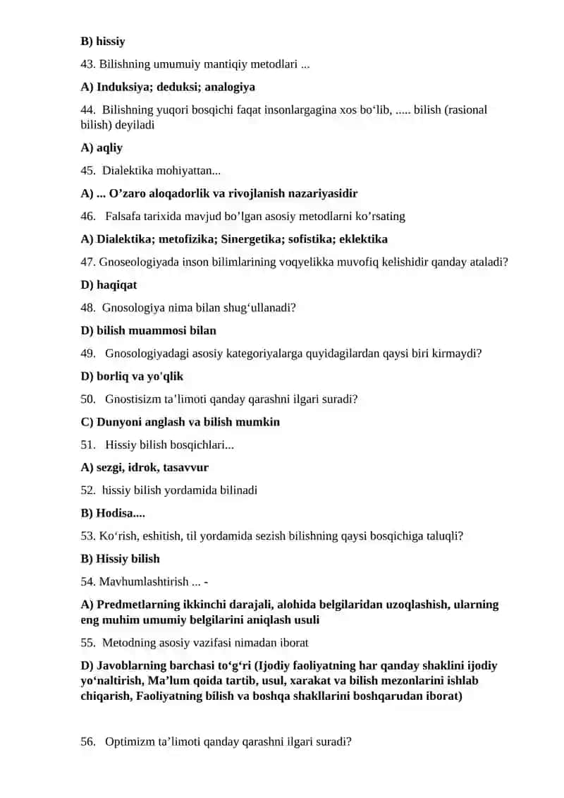 Falsafa fanining asosiy vazifasi 4