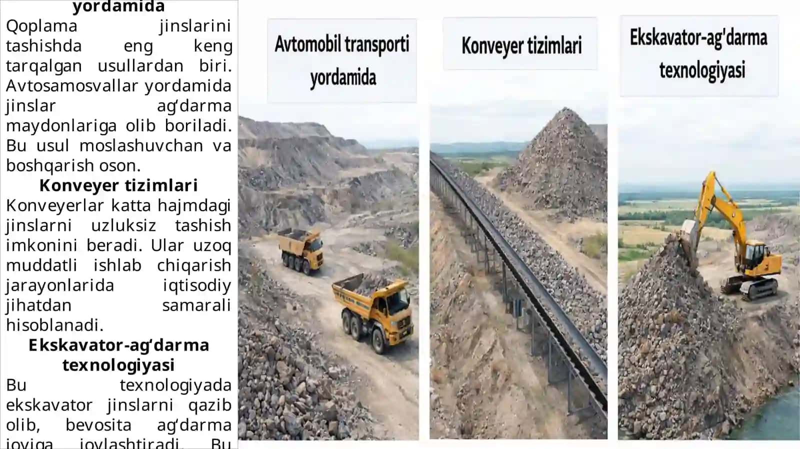 Qoplama jinslarini joylashtirish va ag‘darma loyihalash 4