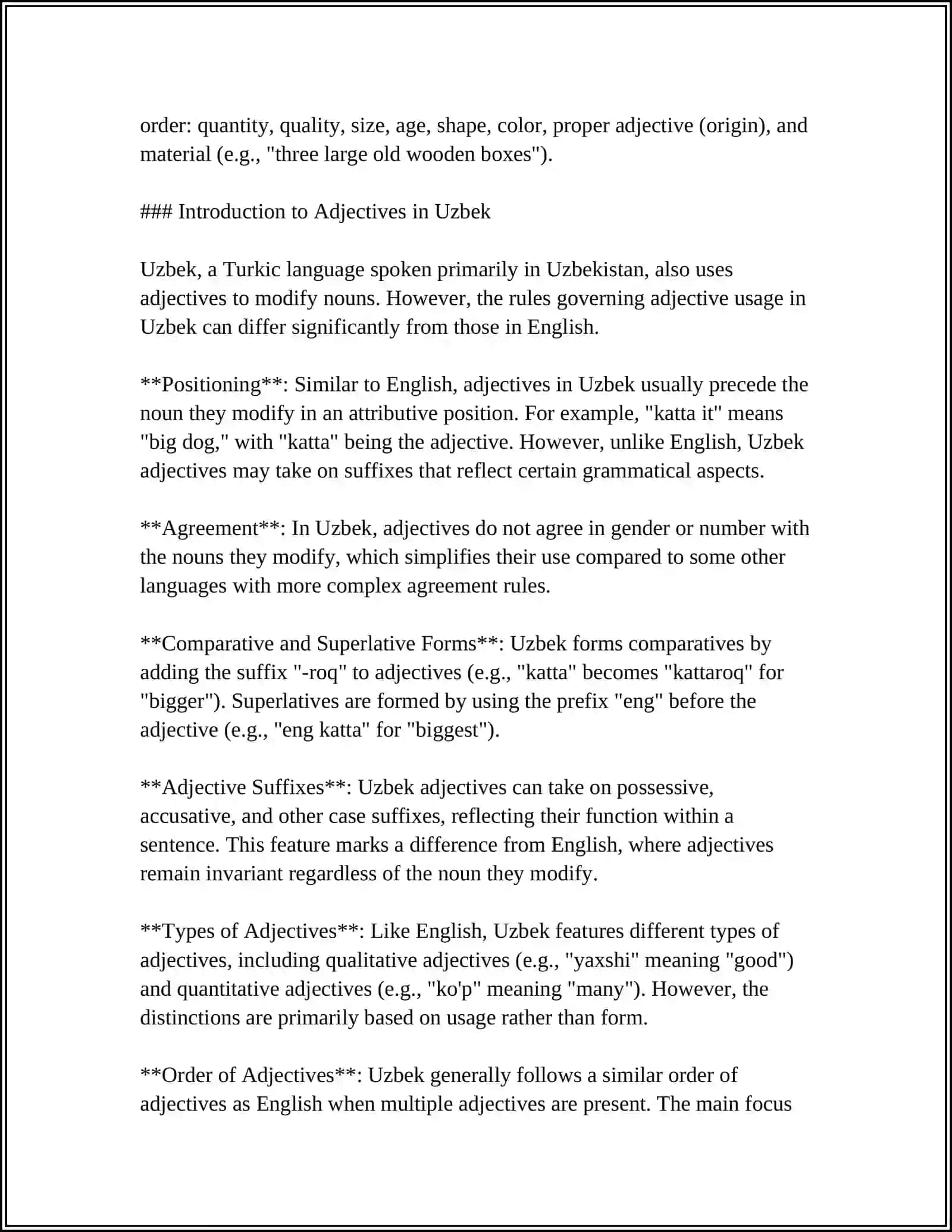 THE COMPARATIVE ANALYSIS OF ADJECTIVES IN ENGLISH AND UZBEK LANGUAGES 4