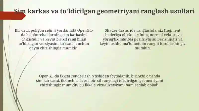 OpenGL-da Bir Xil Rang Bilan 3D Ob'ektlarni Yaratish 4