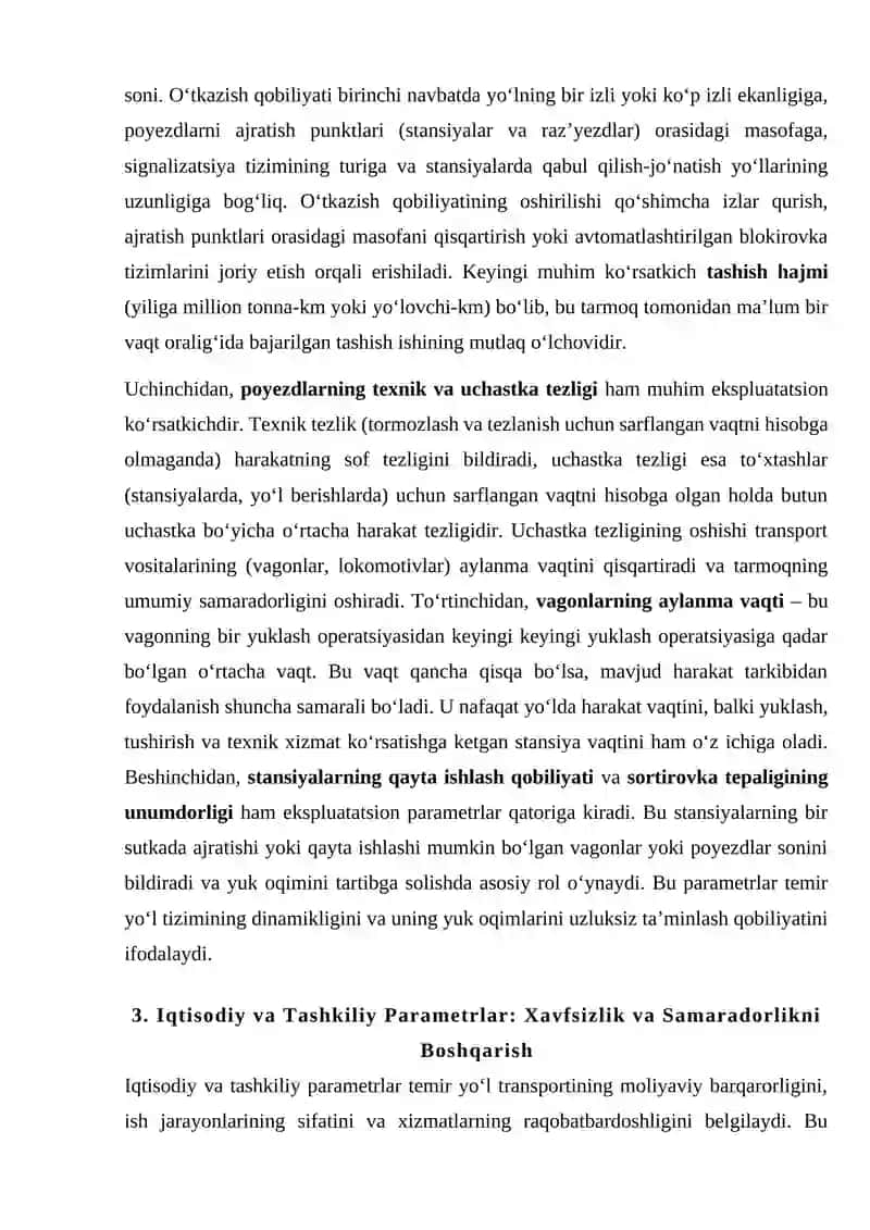 Temir yo‘l transportining asosiy parametrlari 4