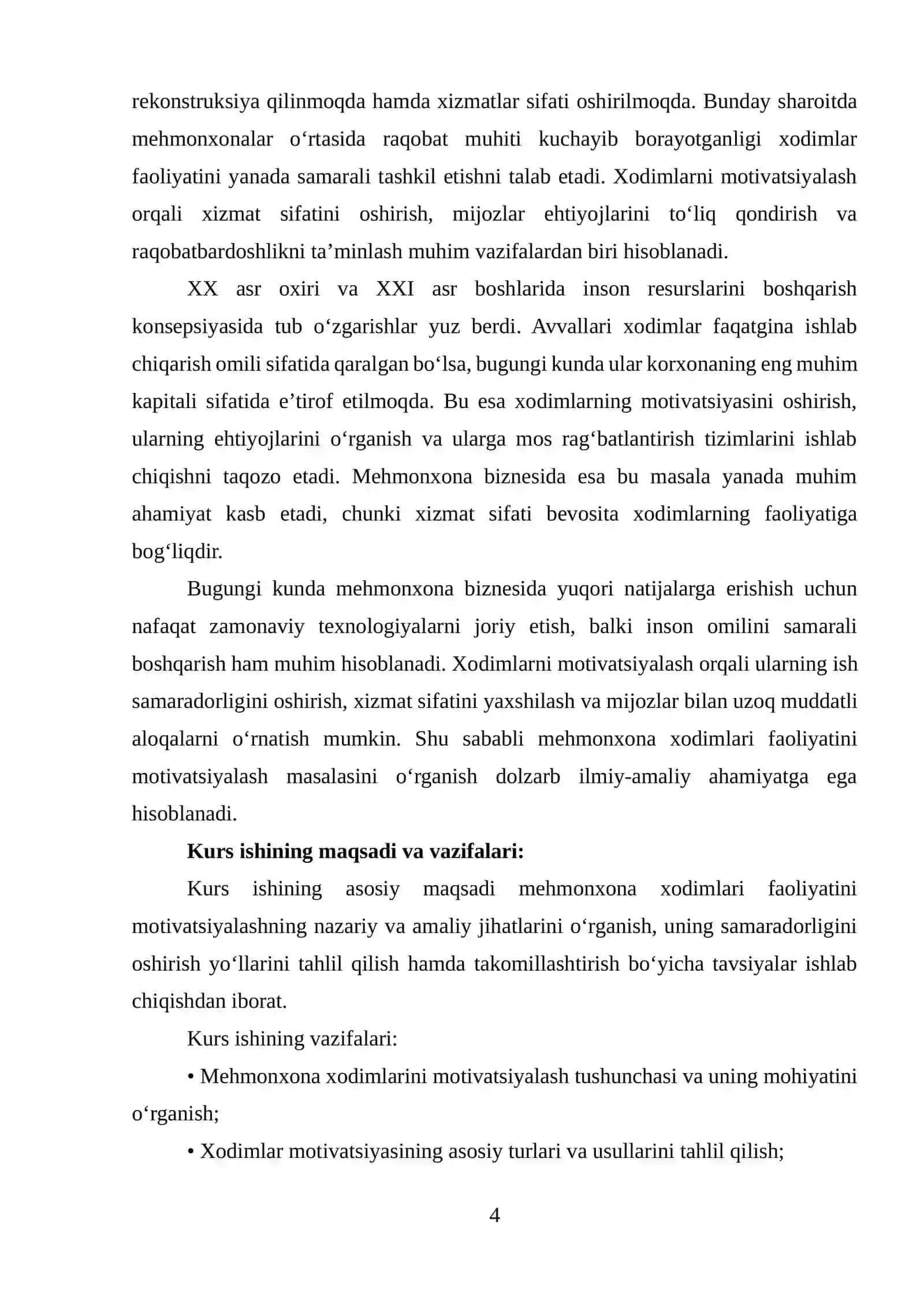 Mehmonxona xodimlari faoliyatini motivlashtirish 4