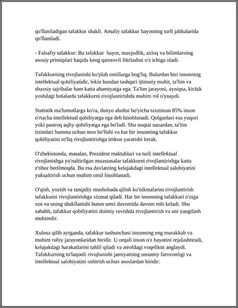 TAFAKKUR TURLARI VA XOSSALARI 4
