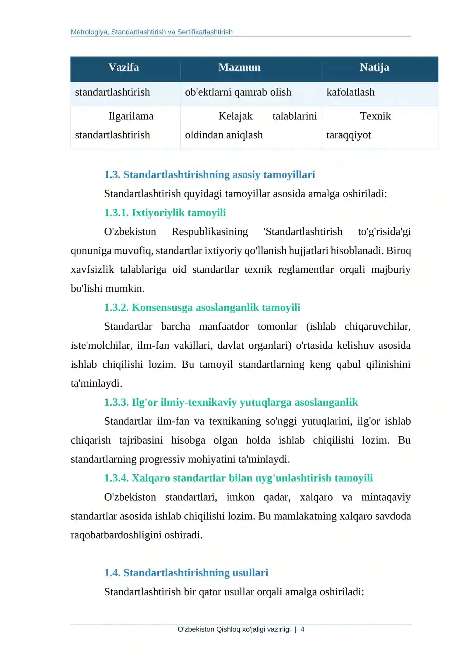 STANDARTLASHTIRISHNING MAQSADI VA ASOSIY TUSHUNCHALARI 4