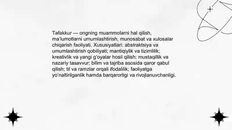 Xayol va Tafakkur 4