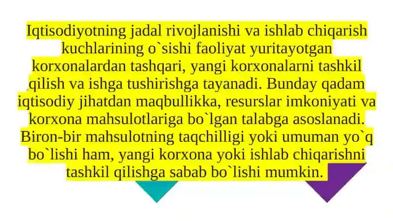 Korxonalar faoliyati ni tashkilotish va to‘xtatish 4