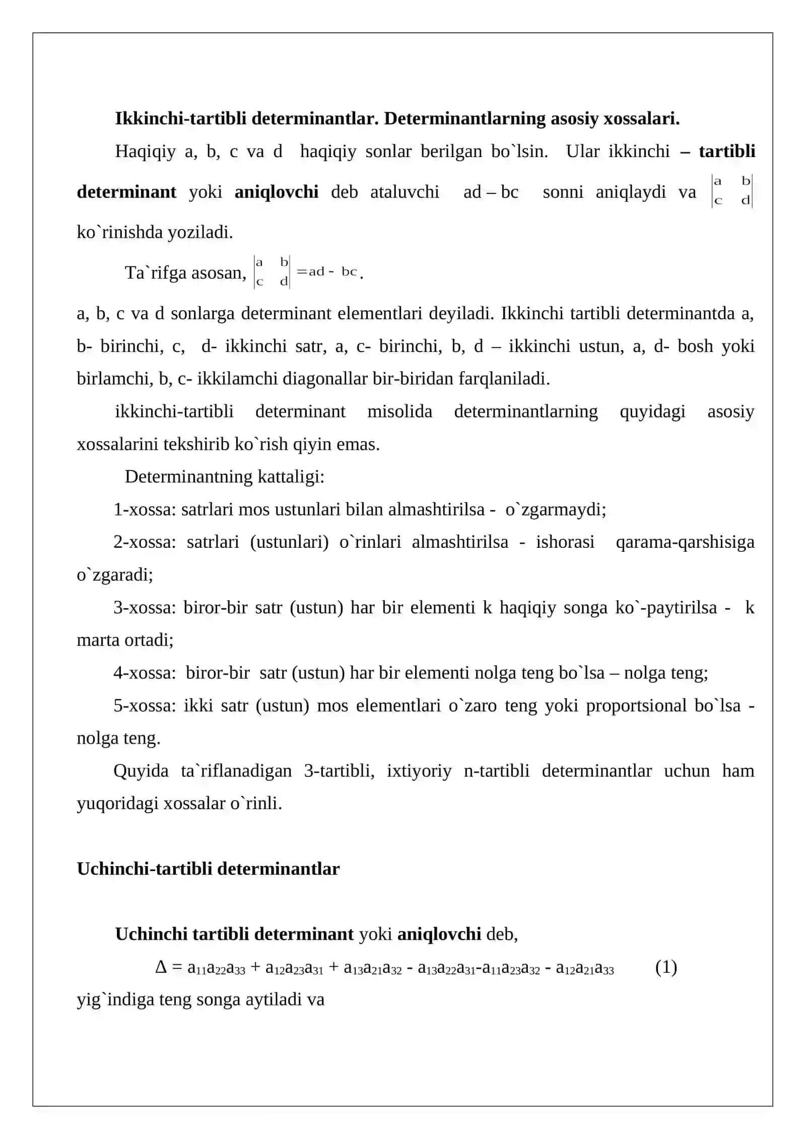 Oliy matematika fanidan Mustaqil ish 4