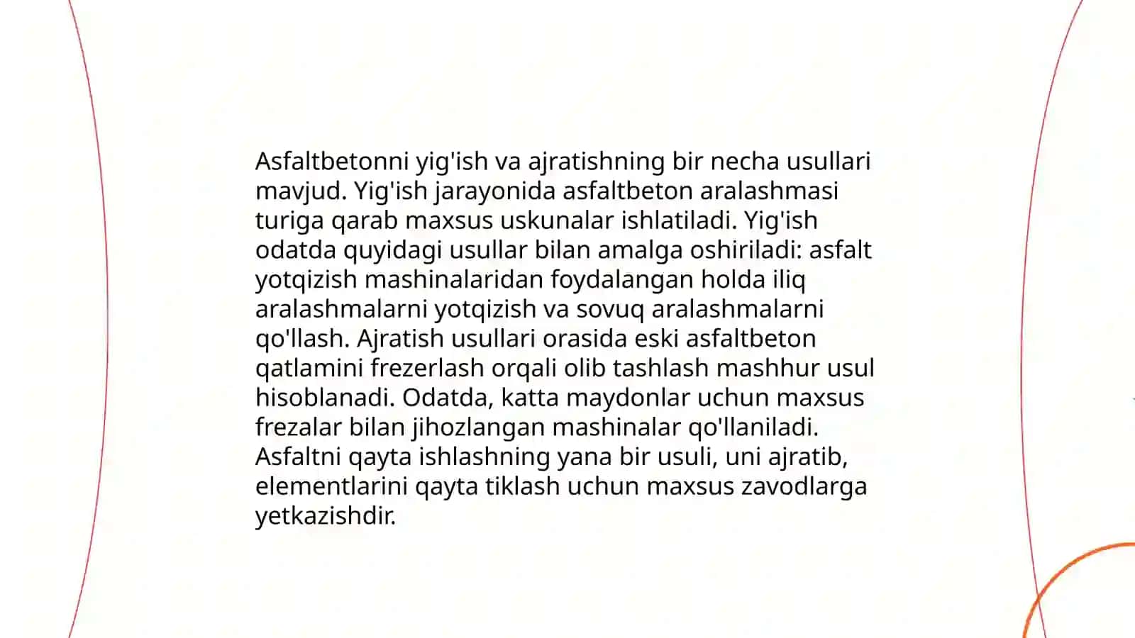Asfaltbetonni qayta ishlash usullari 4