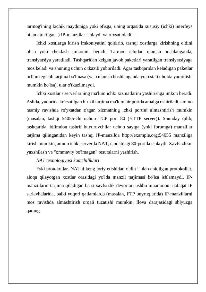 MARSHRUTIZATORLARDA NAT (DYNAMIC) TEXNOLOGIYASINI SOZLASH 4