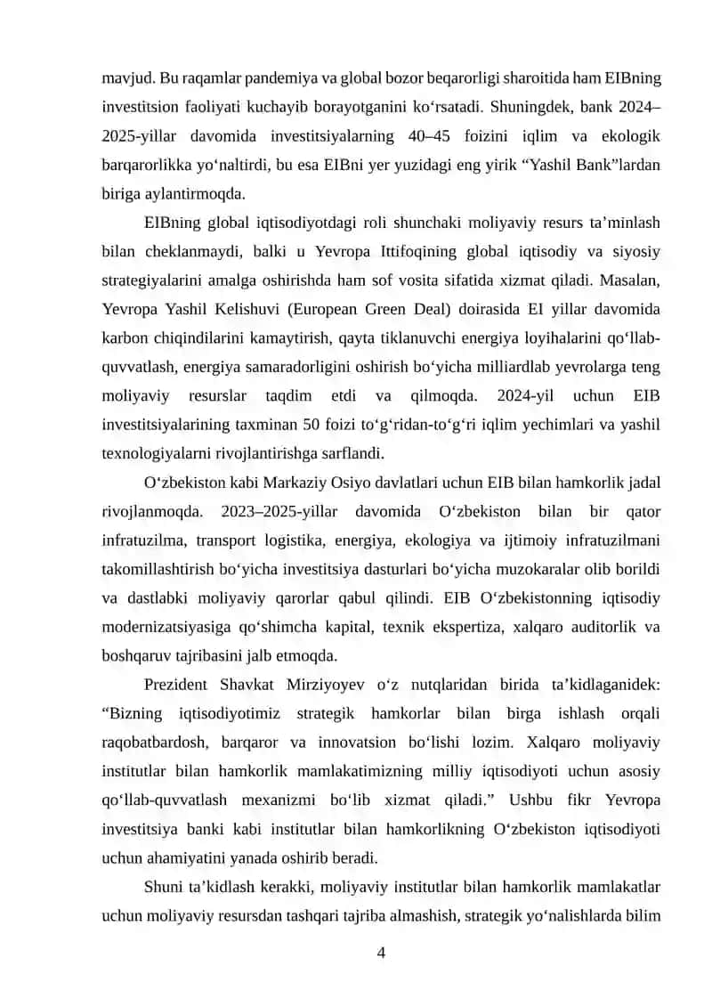 Yevropa investitsiya banki va uning operatsiyalari 4