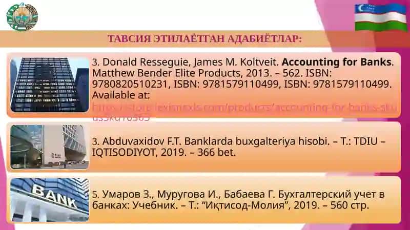 Банкларда бухгалтерия ҳисоби фани 4