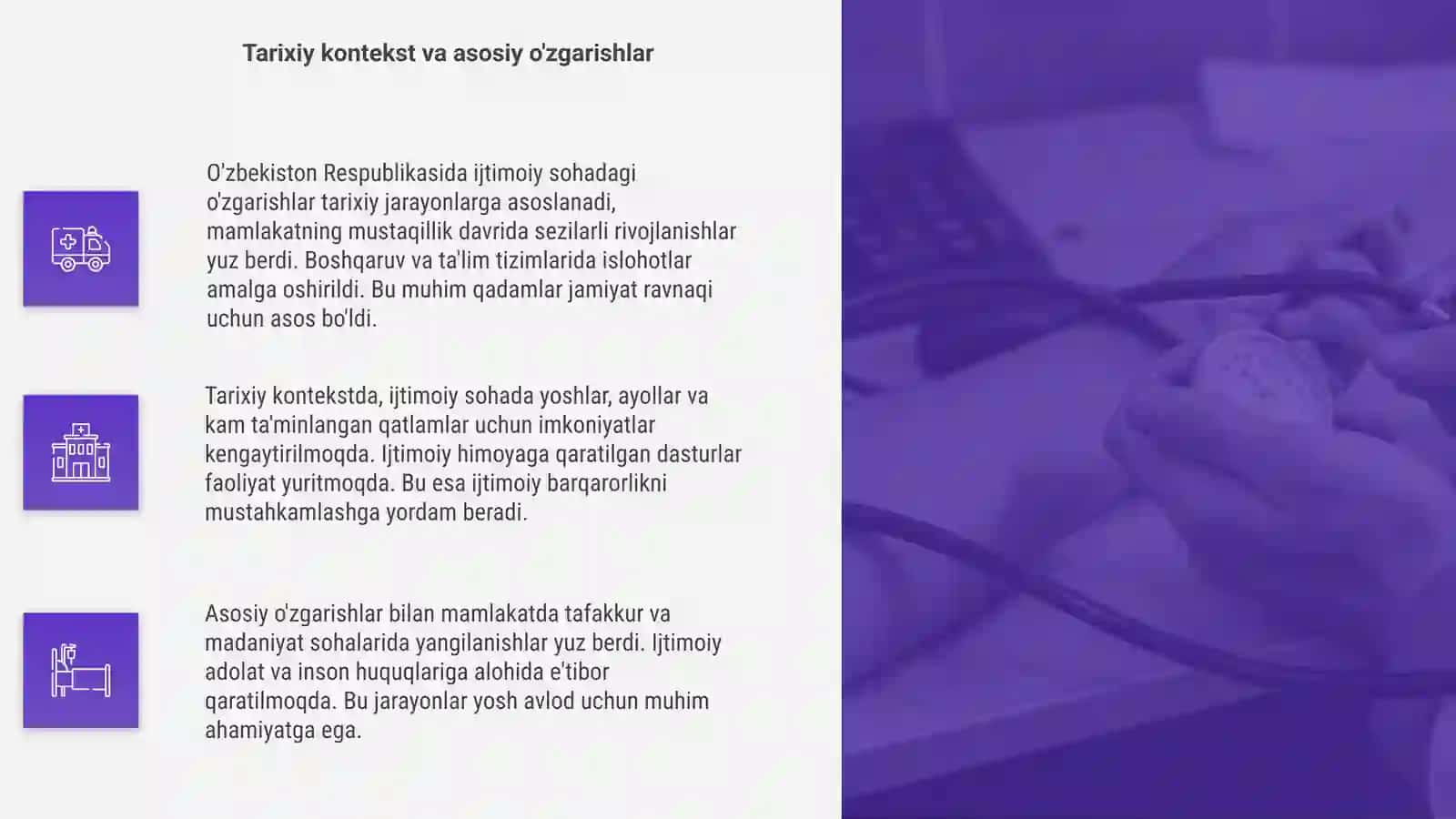 O'zbekiston Respublikasida ijtimoiy sohadagi o'zgarishlar 4