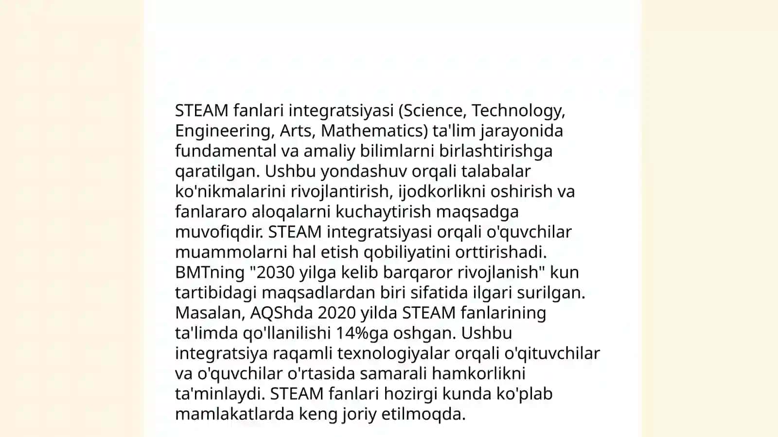 Koreada STEAM ta'lim tizimi mavzusida 4