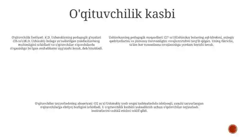 K.D. Usheniskiyning Pedogogik GoʻYalari 4