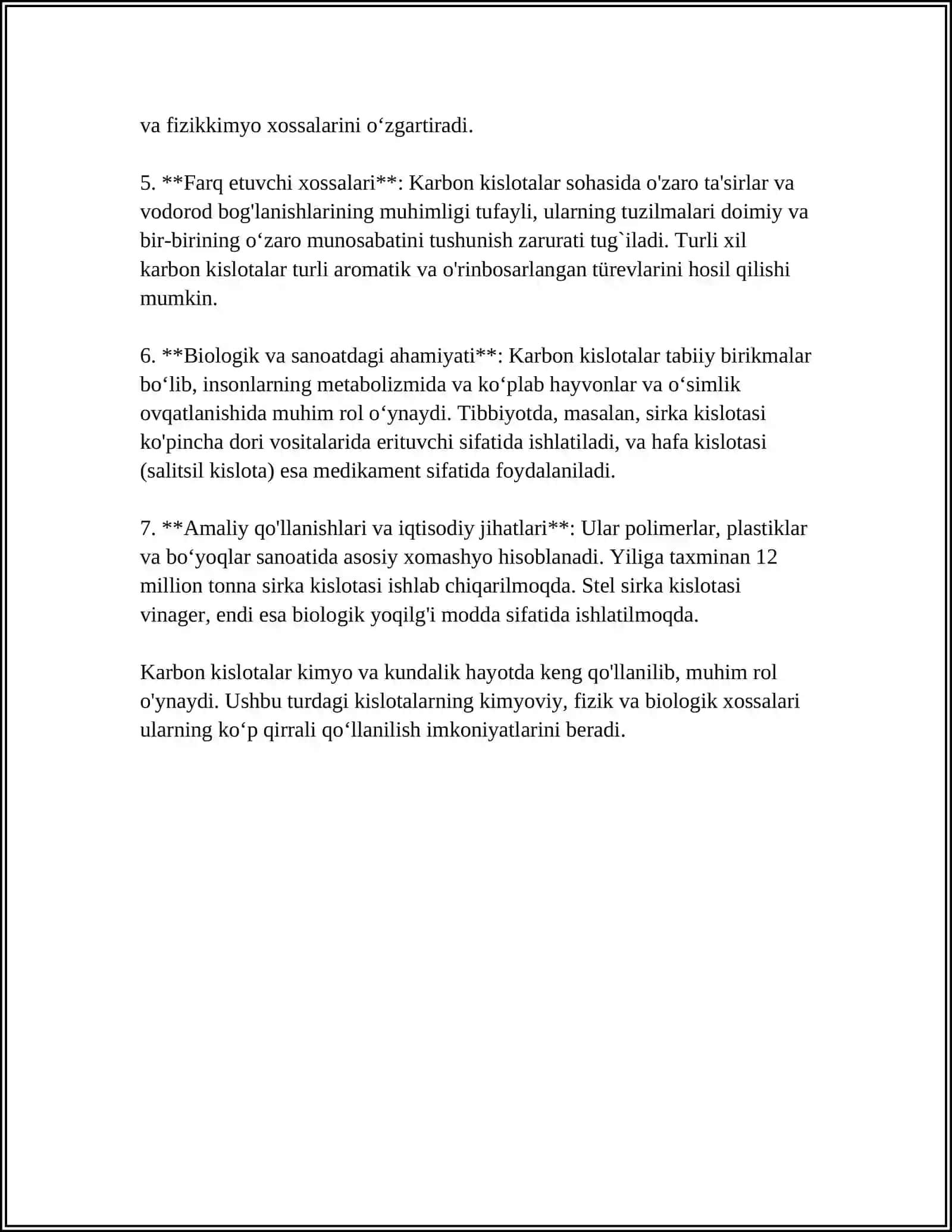 BIR ASOSLI TOYINGAN KARBON KISLOTALAR 4