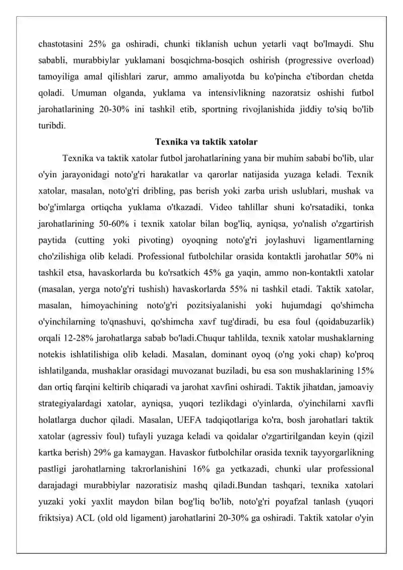 Futbolda jarohatlarning oldini olish va tibbiy nazorat 4