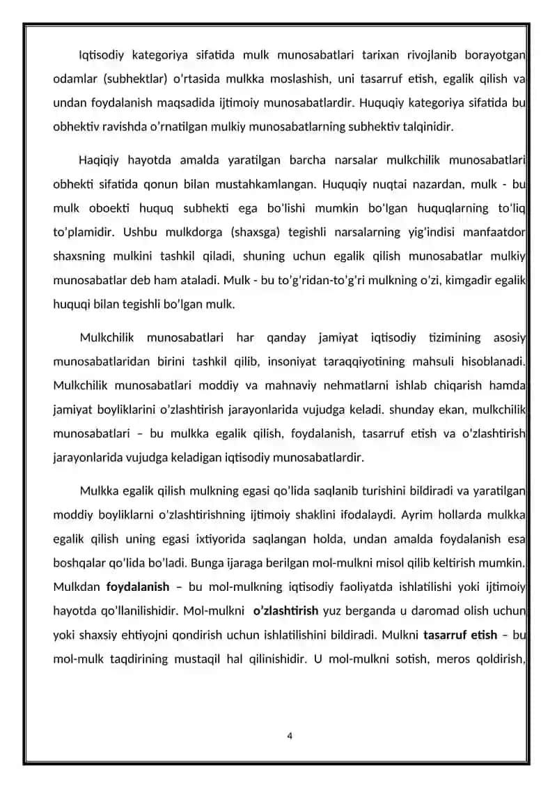 Mulkchilik shakllari o‘zgarishining yo‘llari va usullari 4