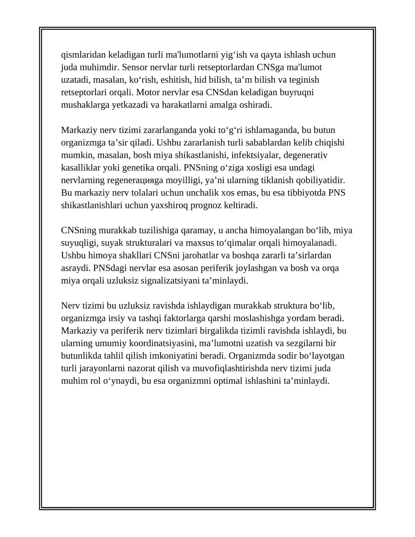 Nerv tizimining turlari 4