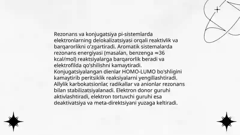 Organik brikmalarning reaksion qobilyati 4