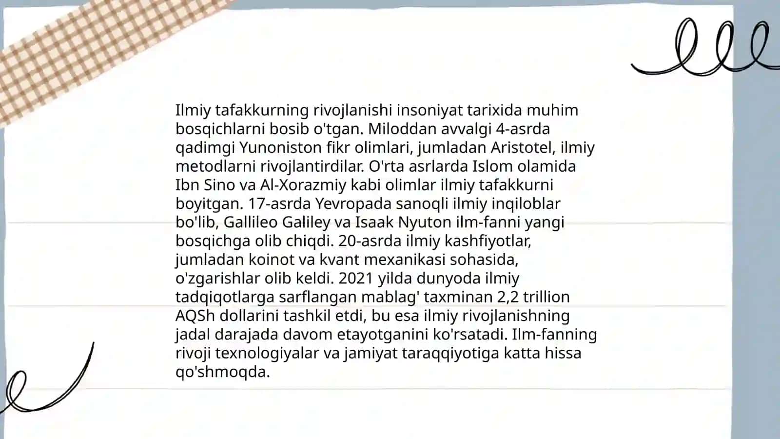 Fan- ilmiy dunyo qarash shakli 4