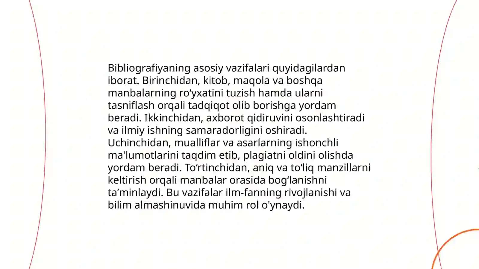 Bibliografiyashunoslikning tuzilishi va vazifalari 4
