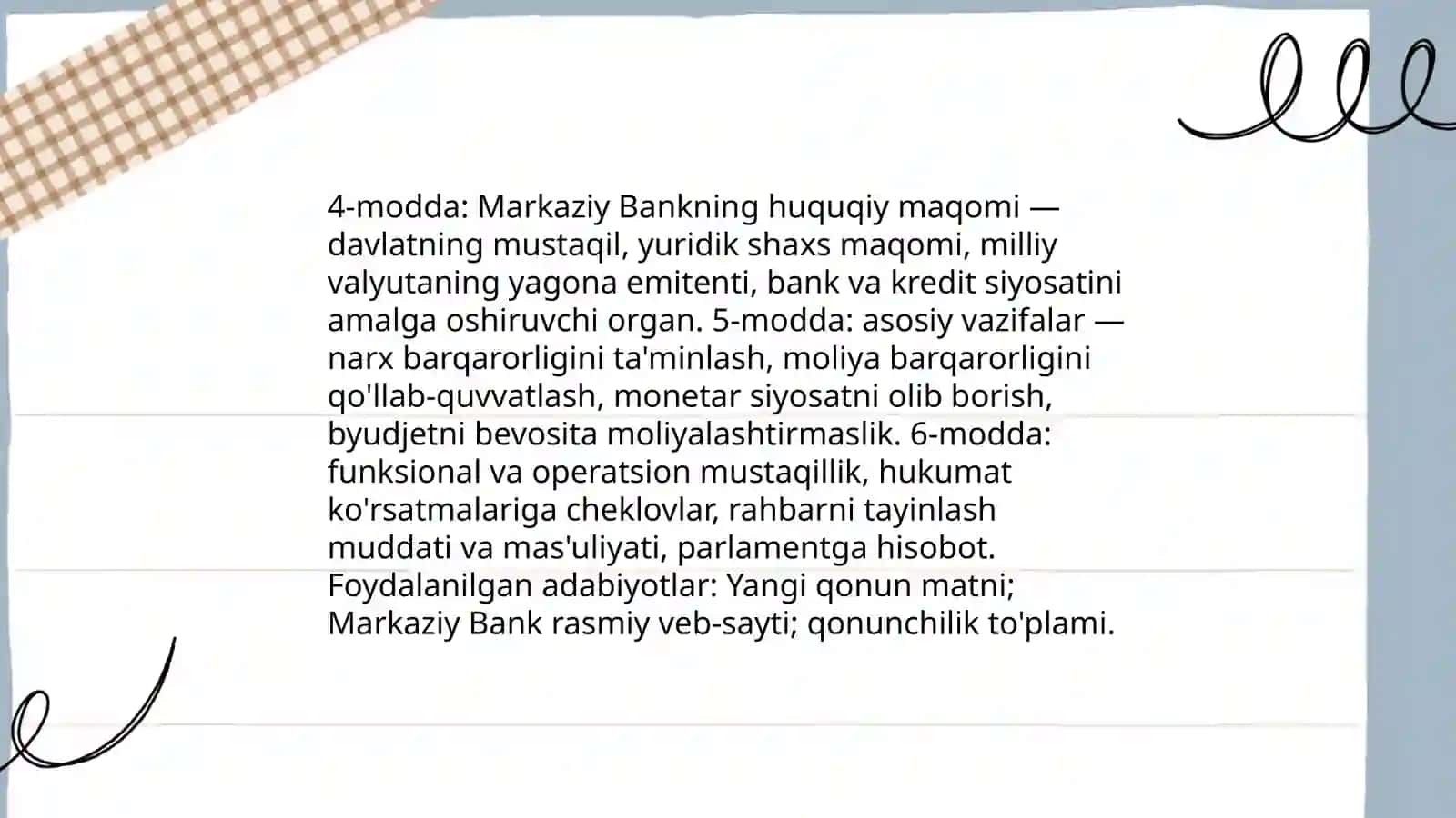 Markaziy Bank to'g'risidagi qonun 4