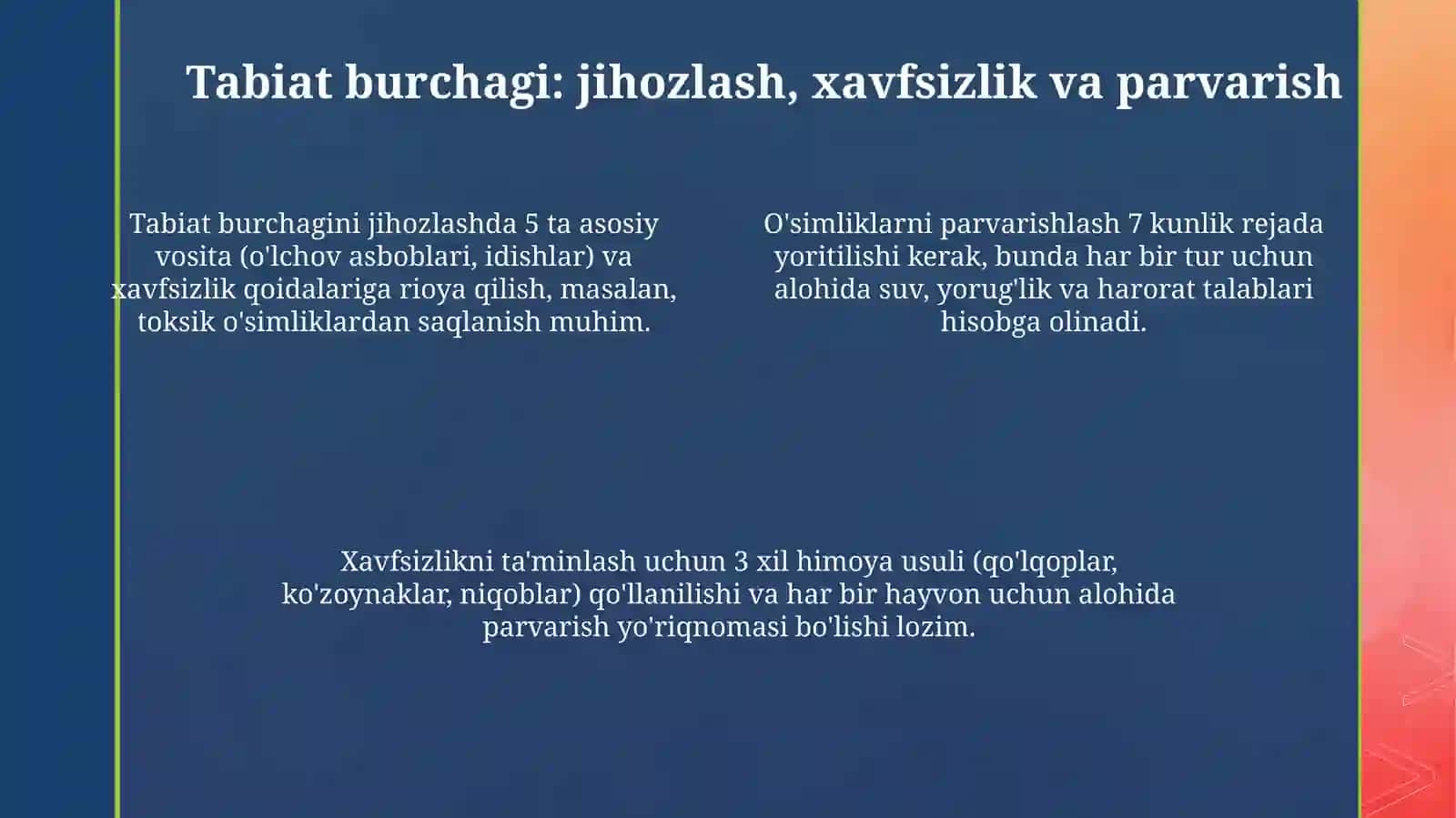 Tabiat burchagi va o'quv tajriba uchastkasi 4