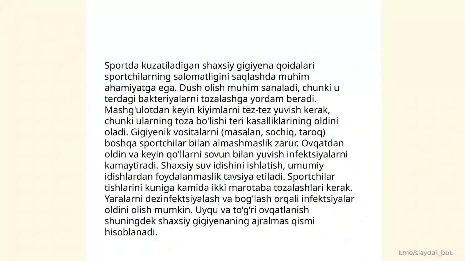 Shaxsiy gigiyena va jismoniy tarbiya 4