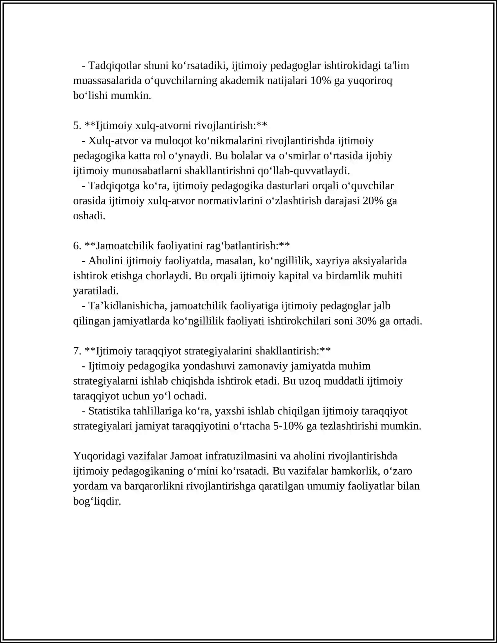 Ijtimoiy Pedagogika Bo'yicha Mustaqil Ish 4