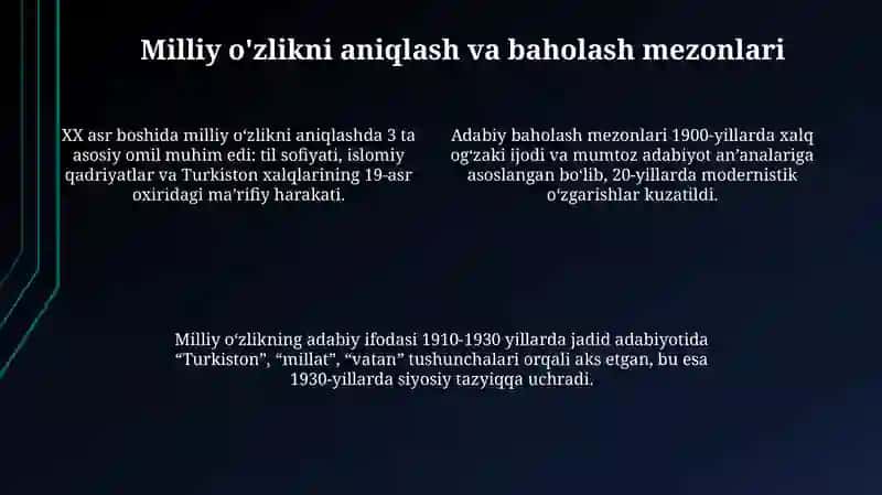 XX asr boshidagi oʻzbek adabiy tanqidi 4