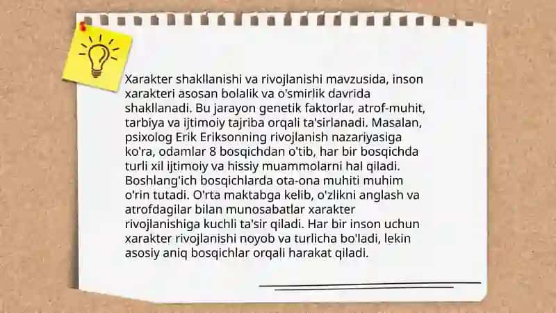 Xarakter va Qobiliyat 4